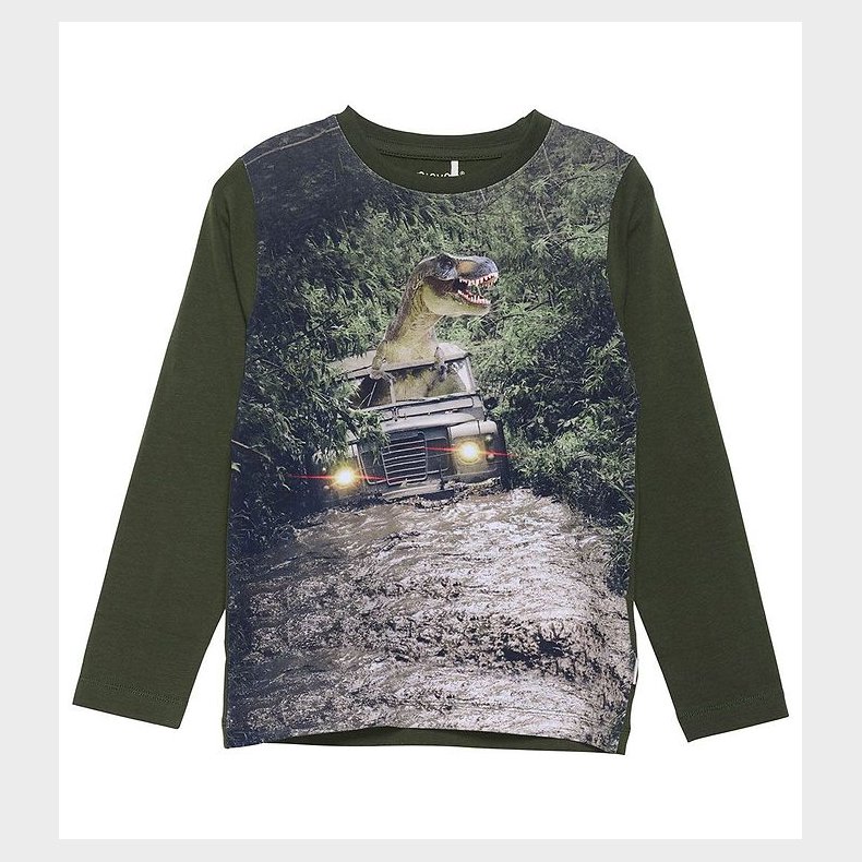Minymo Bluse - Forest Night m. Dinosaur