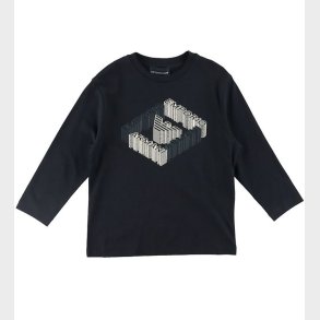 Emporio Armani Bluse - Blue Navy m. Print