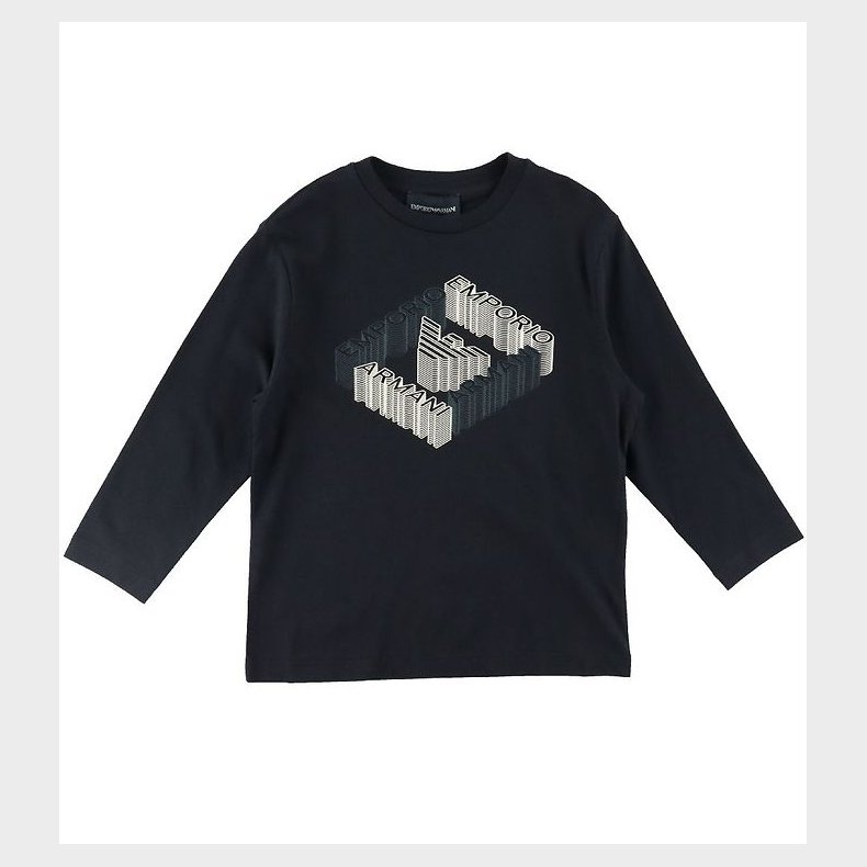 Emporio Armani Bluse - Blue Navy m. Print