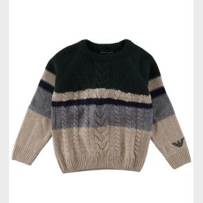 Emporio Armani Bluse - Viskose/Uld - Grn/Beige