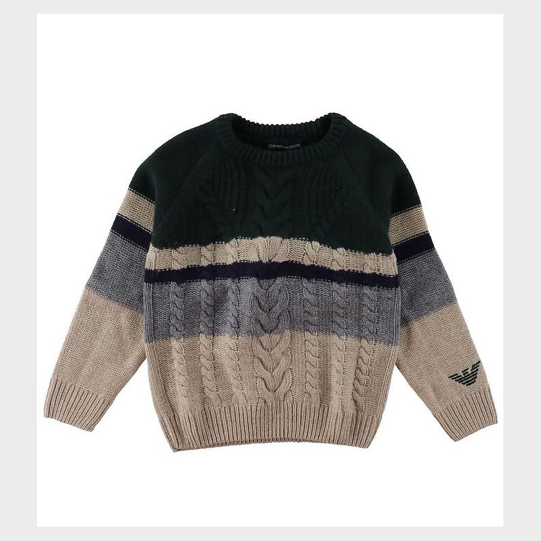 Emporio Armani Bluse - Viskose/Uld - Grn/Beige