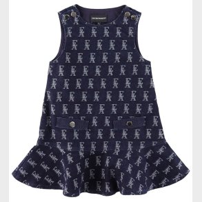 Emporio Armani Kjole - Denim - Fantasia Blue/Hvid m. Logoer