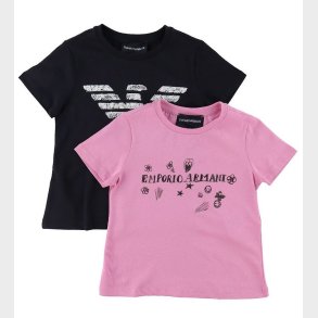 Emporio Armani T-shirts - 2-pak - Navy/Flamingo