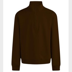 Grunt Sweatshirt - Delfo Sweat Half Zip - Brown