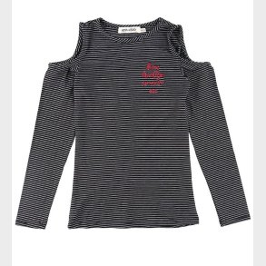 Add to Bag Bluse - Sort m. Striber