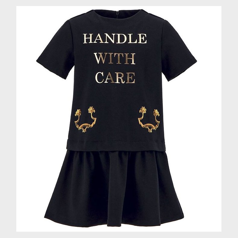 Moschino Kjole - Sort m. Print