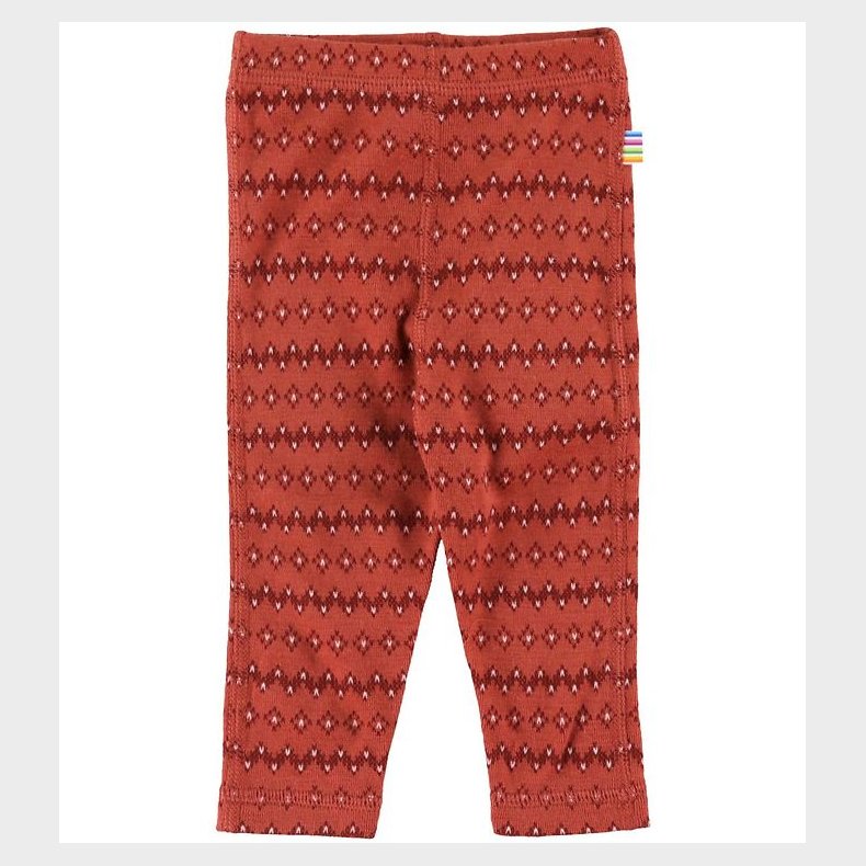 Joha Leggings - Uld - R�dbrun m. M�nster
