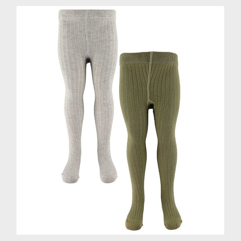 Minymo Str�mpebukser - 2-Pak - Solid Rib - Light Grey Melange