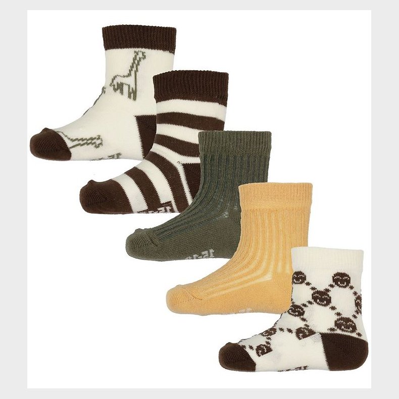 Minymo Str�mper - 5-Pak - Cocoa Brown m. M�nster