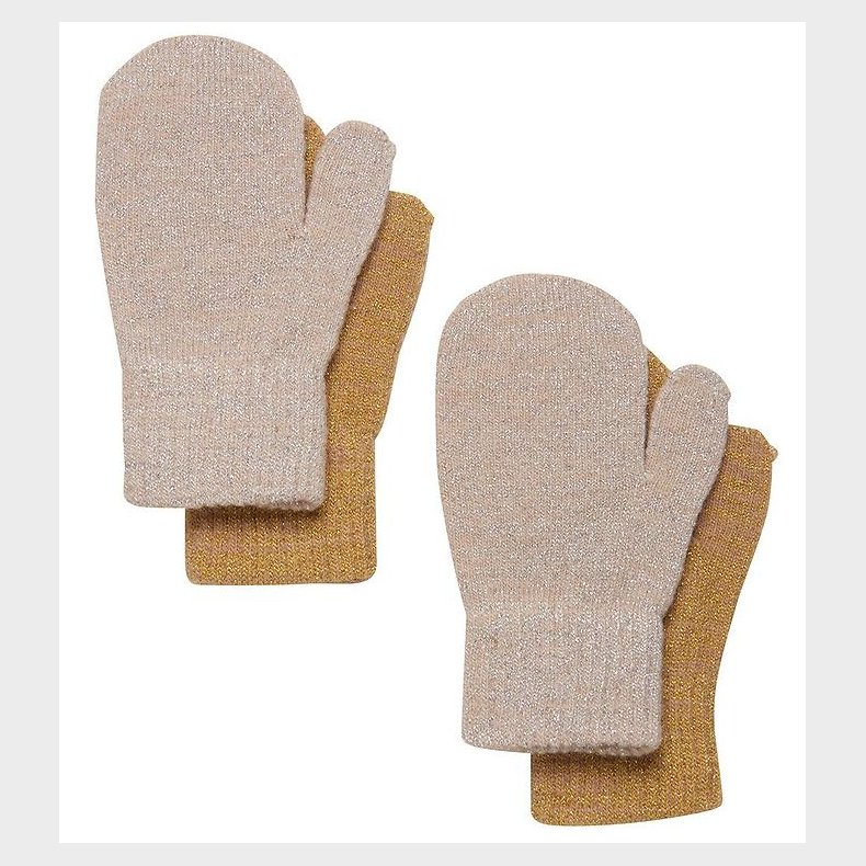 CeLaVi Luffer - Uld/Nylon - 2-Pak - Beige Guld m. Glimmer