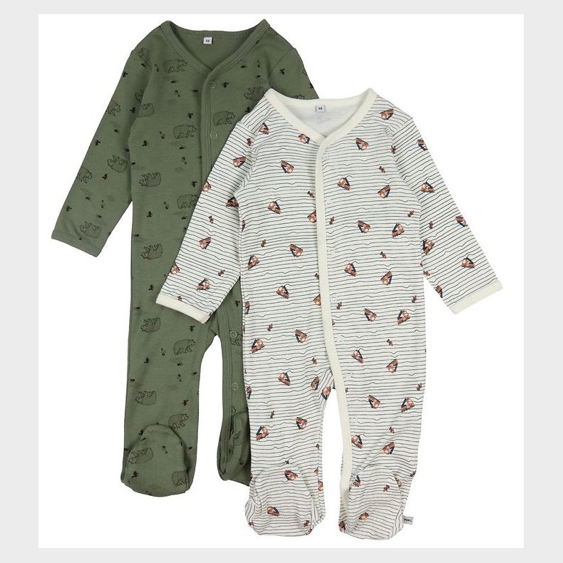 Pippi Baby Heldragt - Natdragt - 2-pak - Deep Lichen Green