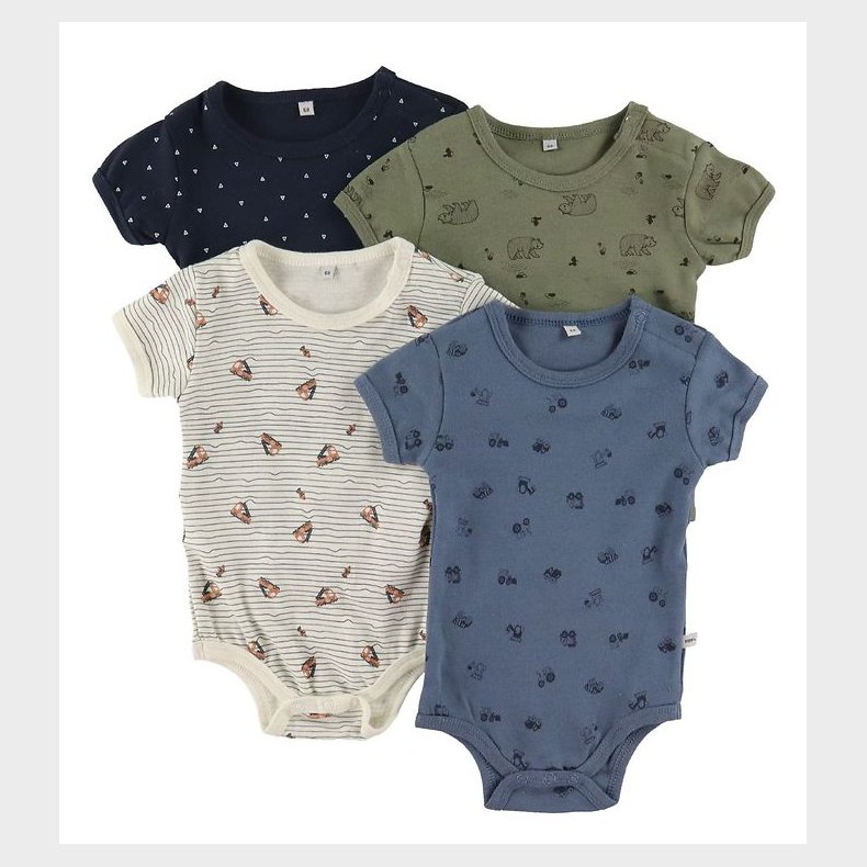 Pippi Baby Body k/ - 4-pak - Deep Lichen Green