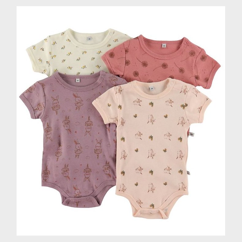 Pippi Baby Bodyer k/� - 4-pak - Dusty Rose