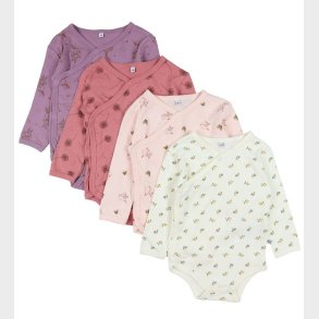 Pippi Baby Body l/ - 4-pak - Dusty Rose