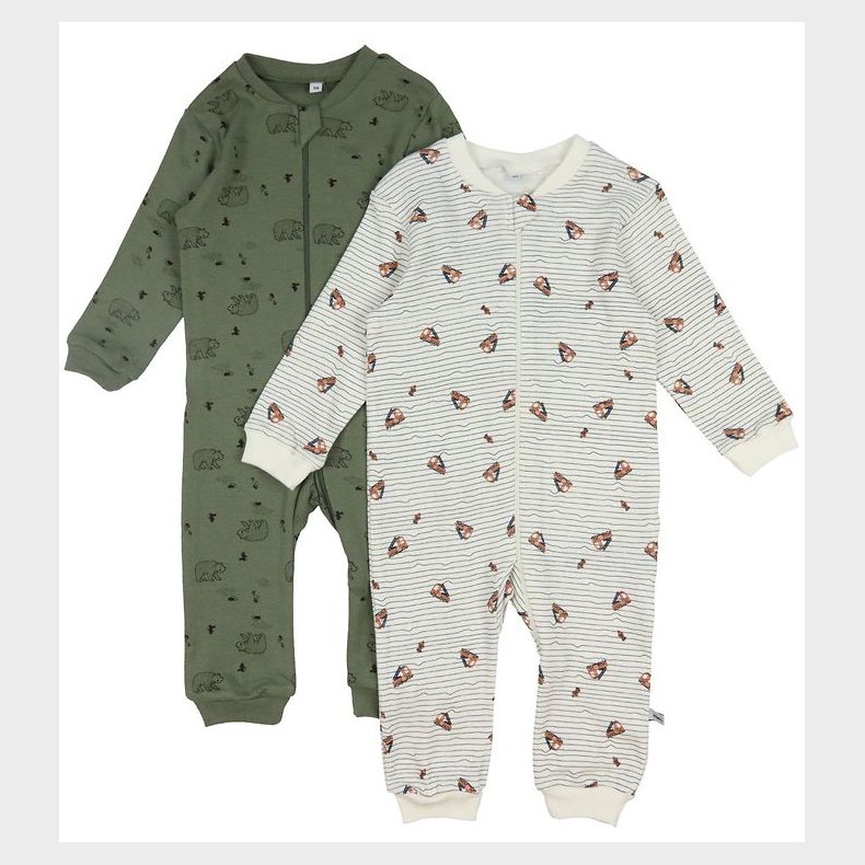 Pippi Baby Heldragt - Natdragt - 2-pak - Deep Lichen Green