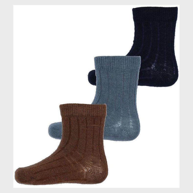 Minymo Str�mper - Rib - 3-Pak - Dark Navy