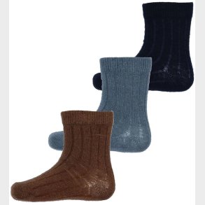 Minymo Str�mper - Rib - 3-Pak - Dark Navy