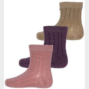 Minymo Str�mper - Rib - 3-Pak - Orchid Haze