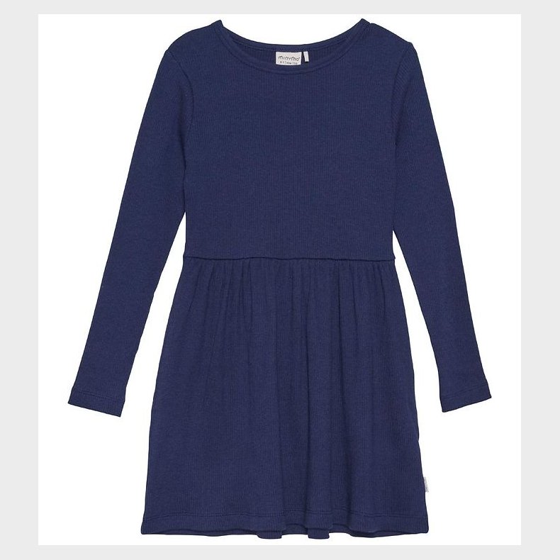 Minymo Kjole - Rib - Dark Navy