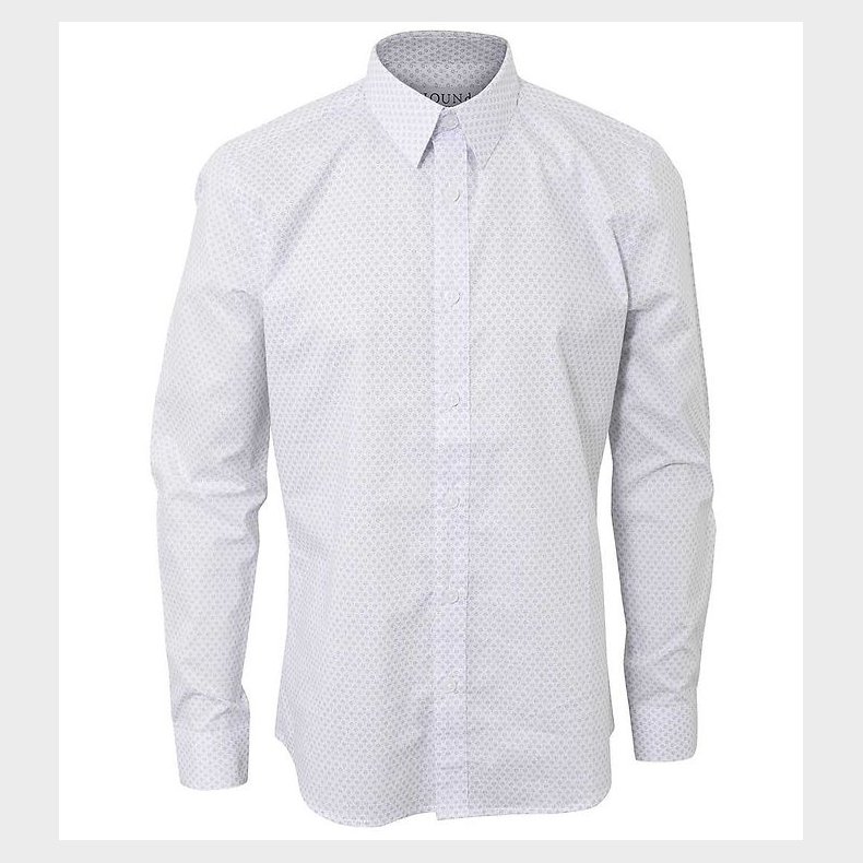 Hound Skjorte - All Over Print - Hvid m. Bl