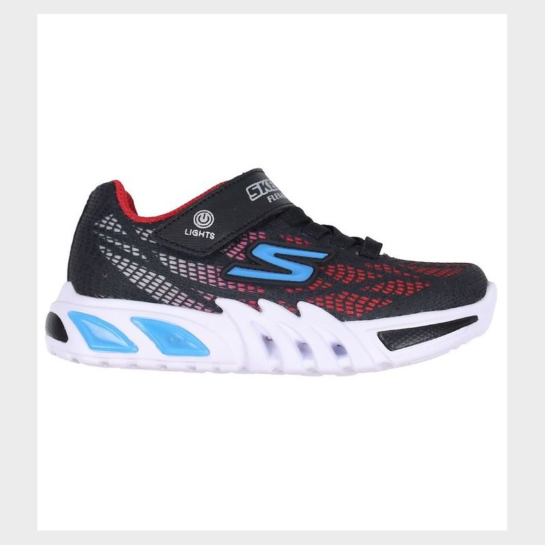 Skechers Sko m. Lys - Flex Glow Elite - Vorlo - Sort/Rd/Bl