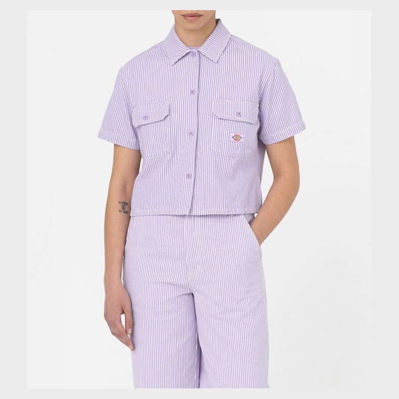 Dickies Skjorte - Hickory pr Hickory - Lilla/Hvid Stribet