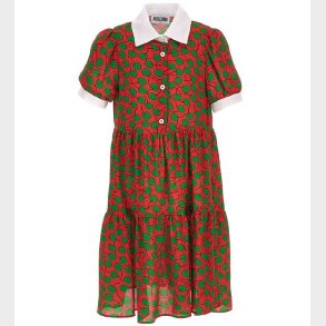 Moschino Kjole - Rd/Grn m. Br