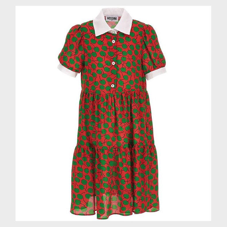 Moschino Kjole - Rd/Grn m. Br