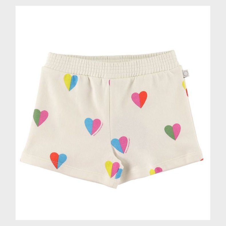 Stella McCartney Kids Sweatshorts - Hvid m. Hjerter