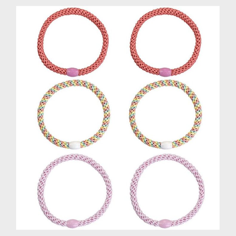 Kknekki Hrelastikker - 6-Pak - Slim - Pastel Glimmer/Lys Rosa G