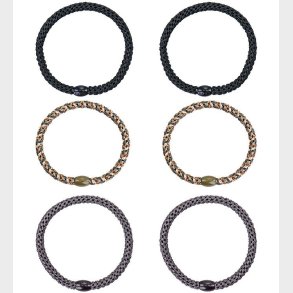 Kknekki Hrelastikker - 6-Pak - Slim - Sort/Gr/Glimmer