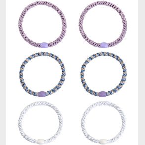 Kknekki Hrelastikker - 6-Pak - Slim - Hvid/Lilla/Bl