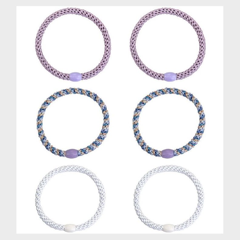 Kknekki Hrelastikker - 6-Pak - Slim - Hvid/Lilla/Bl