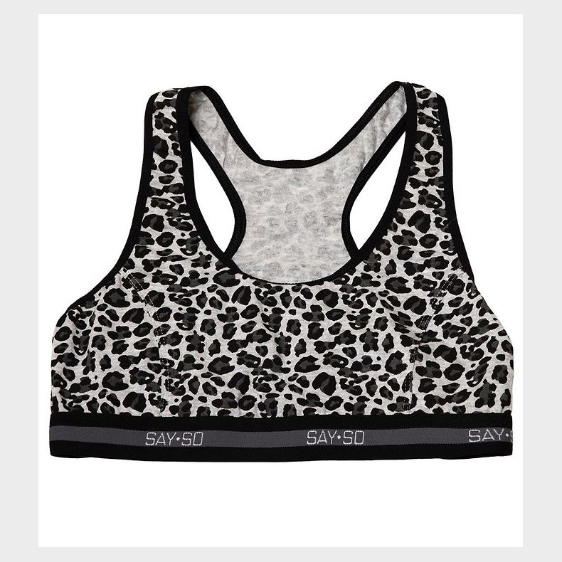 Say-So Top - Gr�meleret m. Leopard