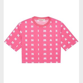 Marni T-Shirt - Cropped - Pink m. Hvid