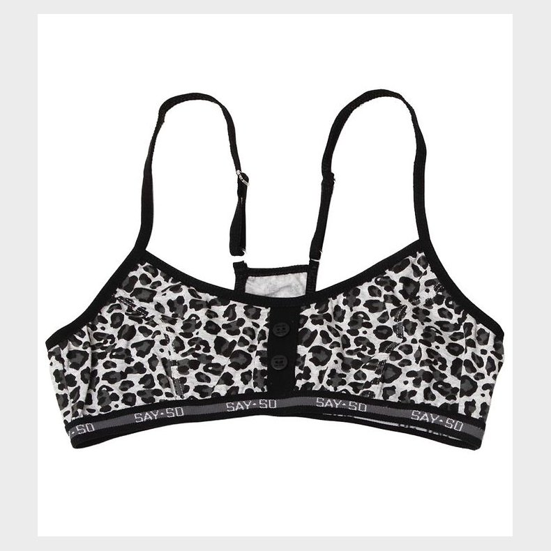 Say-So Top - Gr�meleret m. Leopard