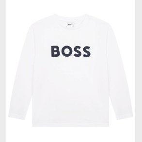 BOSS Bluse - Hvid m. Navy