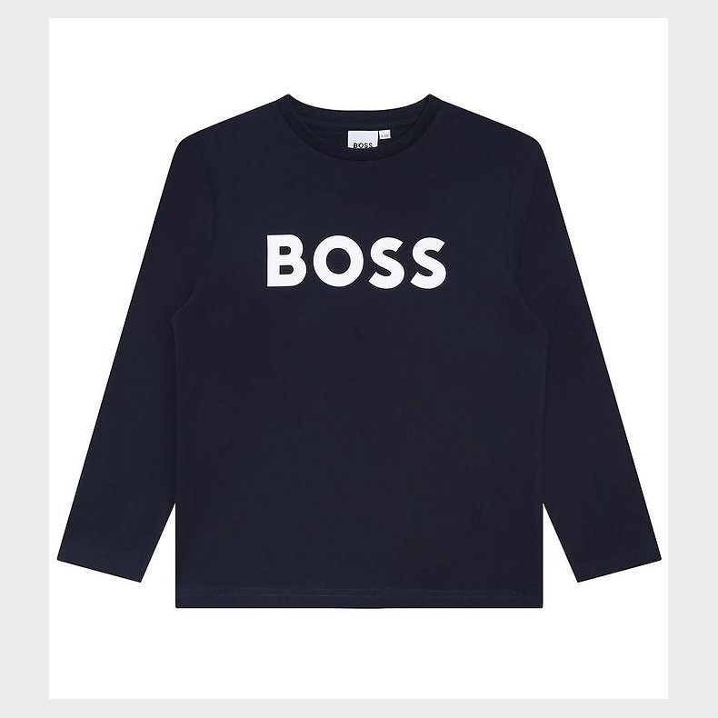 BOSS Bluse - Navy m. Hvid