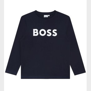 BOSS Bluse - Navy m. Hvid