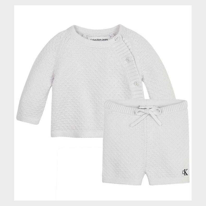 Calvin Klein Gaveske - Bluse/Shorts - Strik - Ghost Grey