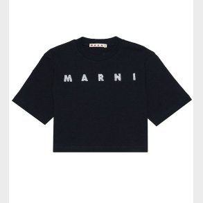 Marni T-Shirt - Cropped - Sort m. Pailletter