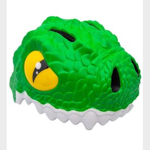 Crazy Safety Cykelhjelm m. Lys - Crocodile - Grn