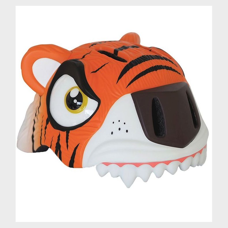 Crazy Safety Cykelhjelm m. Lys - Tiger - Orange