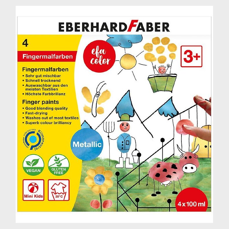 Eberhard Faber Fingermaling- Metallic - 4 stk. - 100 ml.
