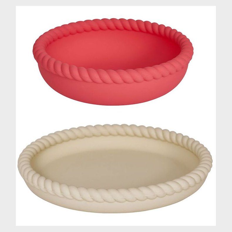 OYOY Spisest - Silikone - 2 dele - Mellow - Vanilla/Cherry Red