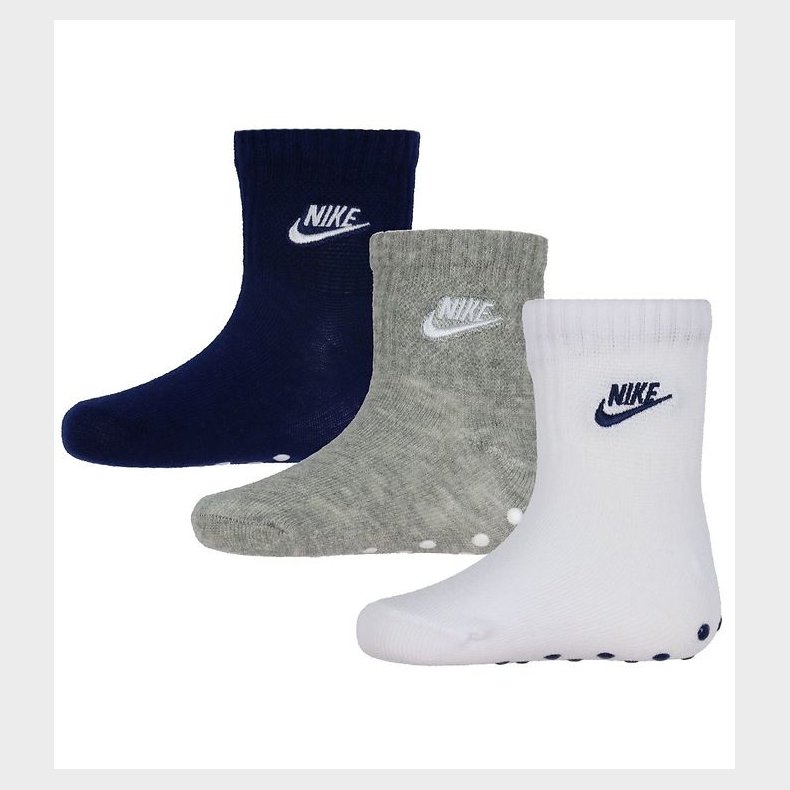 Nike Strmper - Core Futura Gripper - 3-Pak - Gr/Hvid/Navy