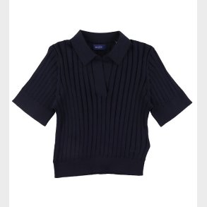 GANT Polo - Strik - Rib - Cropped - Evening Blue