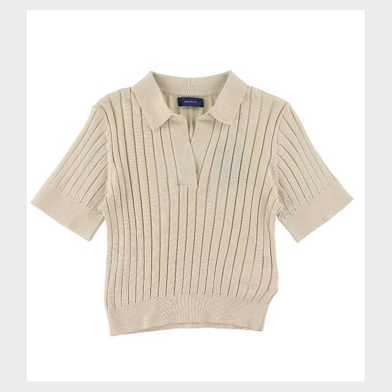 GANT Polo - Strik - Rib - Cropped - Putty
