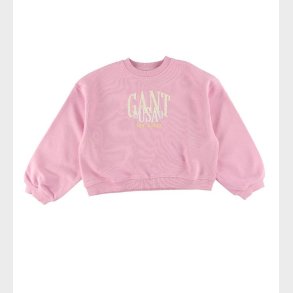 GANT Sweatshirt - C-Neck - Cropped - Milky Pink