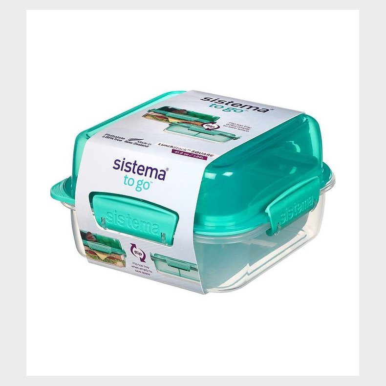 Sistema Madkasse - Lunch Stack Square - 1,24 L - Turkis